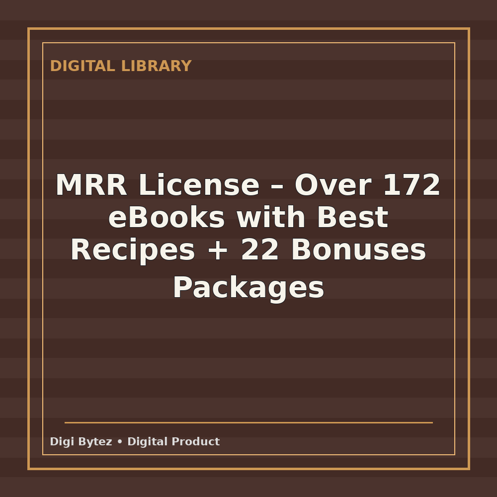 MRR License - Over 172 eBooks with Best Recipes + 22 Bonuses Packages