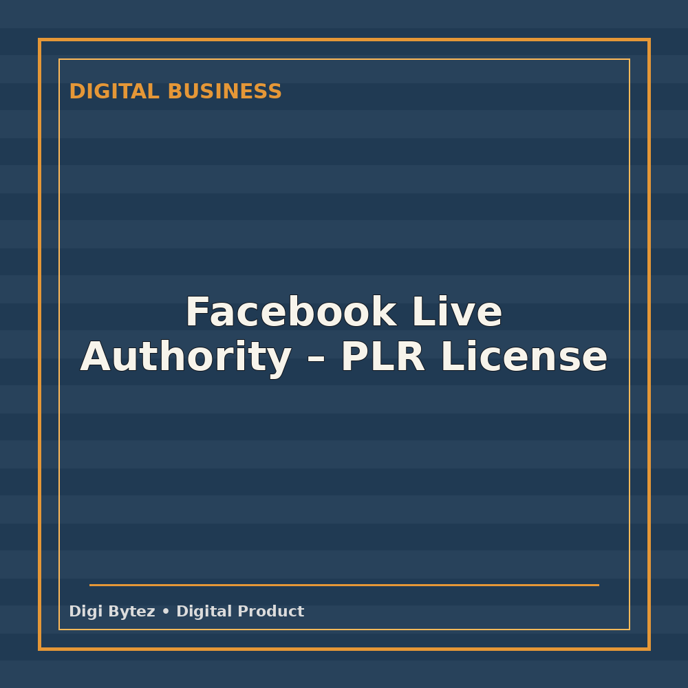 Facebook Live Authority - PLR License