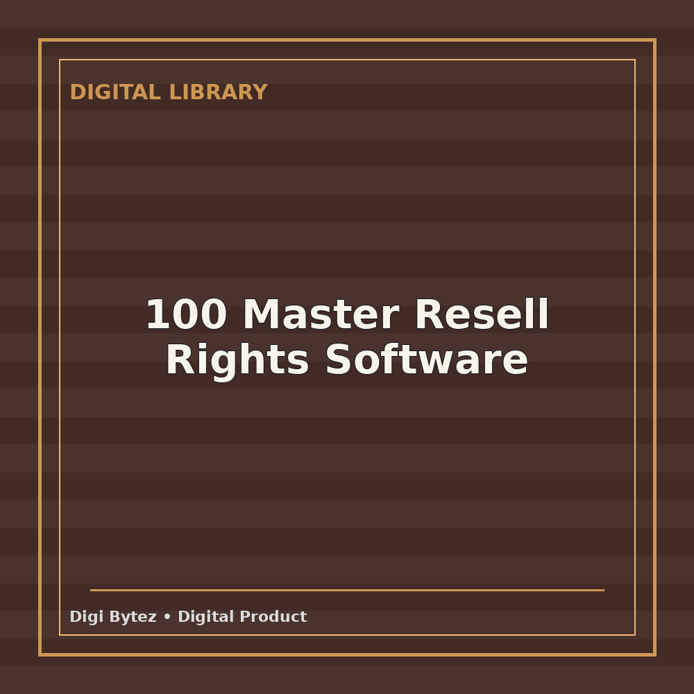 100 Master Resell Rights Software
