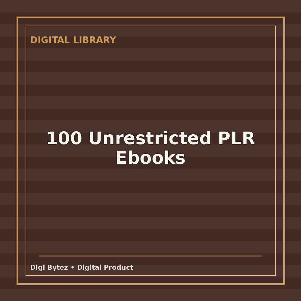 100 Unrestricted PLR Ebooks